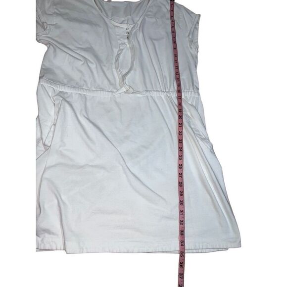 Woolrich Solid White Tie Waist Scoop Neck Short Sleeved Women’s Dress size XL - Picture 12 of 13